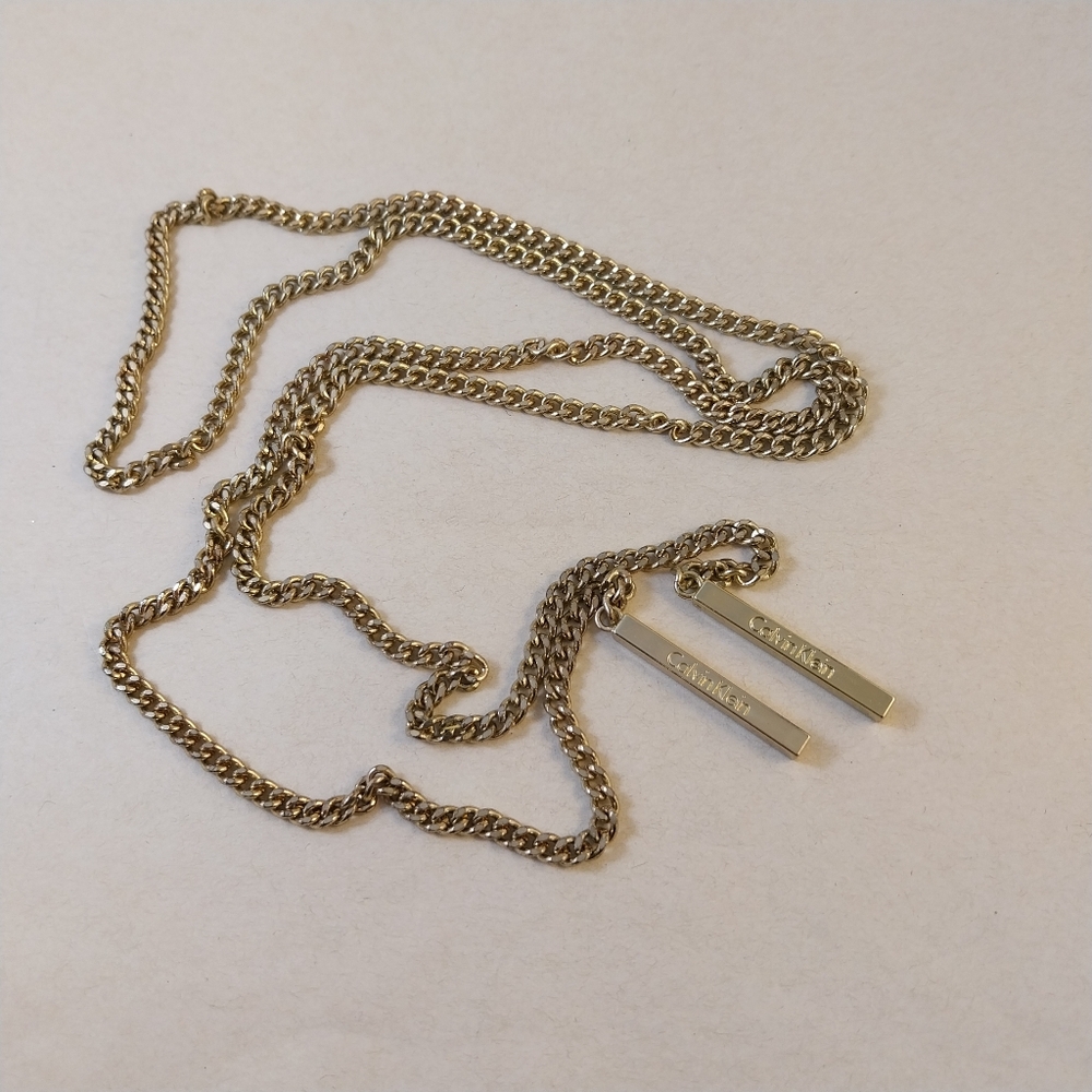 Calvin Klein Gold Double Chain Necklace - Picture 5 of 14